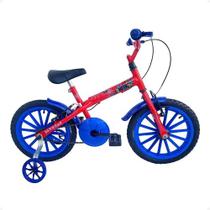 Bicicleta De Passeio Ktx Super Herói Menino Aro 16 Para Crianças Azul S Bicicleta De Passeio Ktx Super Herói Menino Aro 16 Para Crianças Azul S
