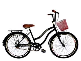 Bicicleta de passeio retrô aro 26 cestinha sem marchas pto - Maria Clara Bikes