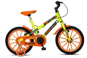 Bicicleta Dinos Spinossauro Aventuras, Aro 16, quadro 12, Com Freios V-Brake, Com Rodas de Apoio e Capa Corrente