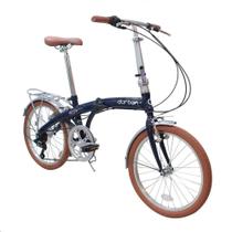 Bicicleta Dobrável Durban aro 20” de 6 Velocidades Shimano e Quadro de Aço Eco+ Azul