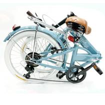 Bicicleta Dobrável Fenix Blue Marcha Shimano 6 Velocidades - Echo Vintage