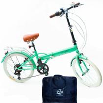 Bicicleta Dobrável Fênix Green com Acessórios e Bolsa Para Transporte Echo Vintage - echovintage