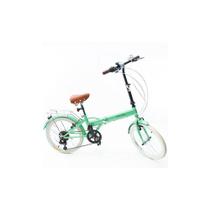 Bicicleta Dobrável Fenix Green com Campainha e Farol - Kit Marcha Shimano - 6 Velocidades - echovintage