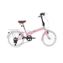 Bicicleta Dobrável Fenix Rosa Marcha Shimano 6 Velocidades - Echo Vintage