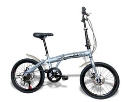 Bicicleta Dobrável GTR-X City Pliage Aro 20 Freios a Disco 7v - Cinza