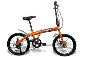 Bicicleta Dobrável GTR-X City Pliage Aro 20 Freios a Disco 7v - Laranja