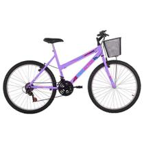 Bicicleta Donna Mtb Aro 26 Quadro Aço 18 Marchas Lilás Free Action Bicicleta Donna Mtb Aro 26 Quadro Aço 18 Marchas Lilás Free Action