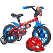 Bicicleta e Capacete de Proteção Infantil Nathor Aro 12 Spider Man