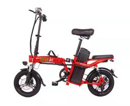Bicicleta Elétrica Aro 14 Dobrável E-bike Batéria De Lítio - Vermelha Jkr