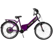 Bicicleta Elétrica com Bateria de Lítio 48V 13Ah New Confort Violeta
