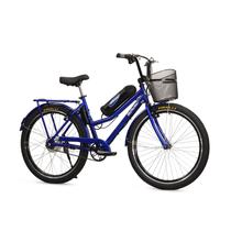 Bicicleta Elétrica Retrô Lithium 350W 36V Azul Metálico - Machine Motors