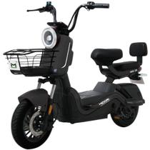Bicicleta Elétrica Scooter Autopropelida Freio a Disco 650W 48V MD-20 Preta Midori