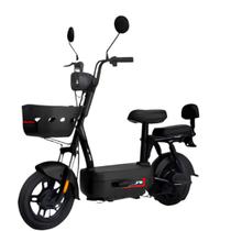 Bicicleta Elétrica Scooter com Alarme 500W 48V Bee Preta Duos