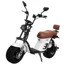 Bicicleta Elétrica Scooter Freio a Disco 1000W 60V Lítio FX2 Branca Duos