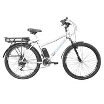 Bicicleta Elétrica Tke Track Aro 26 Branco e Azul Bicicleta Elétrica Tke Track Aro 26 Branco e Azul