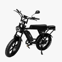 Bicicleta Elétrica V8 1000W Bateria Lítio Autonomia de 50km Pneu FAT Freio Hidráulico Preto