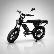 Bicicleta Elétrica V8 1000W Com Seguro Bateria Lítio Autonomia de 50km Pneu FAT Freio Hidráulico Preto Bicicleta Elétrica V8 1000W Com Seguro Bateria Lítio Autonomia de 50km Pneu FAT Freio Hidráulico Preto