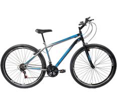 Bicicleta em Aço Carbono Prata e Preto Aro 29 18v Marchas Freio V-Brake - Xnova