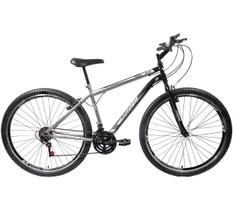 Bicicleta em Aço Carbono Prata e Preto Aro 29 18v Marchas Freio V-Brake - Xnova