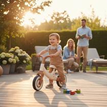 Bicicleta Equilíbrio Infantil Sem Pedal Marrom Balance Bike Aprende Andar Criança Brinquedo Presente