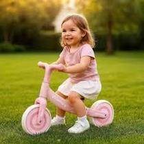 Bicicleta Equilíbrio Rosa Sem Pedal Balance Bike Treino Aprender Andar Infantil Passeio Brinquedo