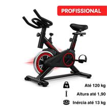 Bicicleta Ergométrica Fitness Spinning Profissional Cor Preto E Vermelho IwmaBru até 120 kg, 1,70, 13kg de Inércia