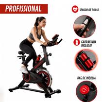 Bicicleta Ergométrica Fitness Spinning Profissional Cor Preto E Vermelho IwmaBru até 120 kg, 1,70 cm