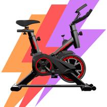 Bicicleta Ergométrica Fitness Spinning Profissional Cor Preto E Vermelho IwmaBru até 120 kg Treino em Casa