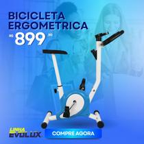 Bicicleta Ergométrica Mile Fitness Residencial 21 velocidades Compacta Branca e Azul Monitor com Funções