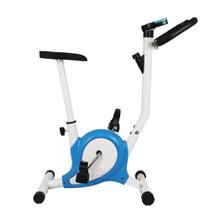 Bicicleta Ergométrica Mile Fitness Residencial 21 velocidades Compacta Branca e Azul Monitor com Funções - LinhaEvolux