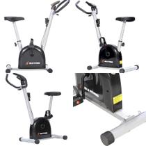 Bicicleta Ergométrica Mile Fitness Residencial 21 velocidades Compacta Preta e Cinza Monitor com Funções