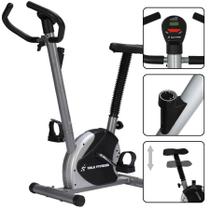 Bicicleta Ergométrica Mile Fitness Residencial 21 velocidades Compacta Preta e Cinza Monitor com Funções - Evolux