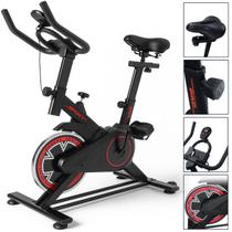 Bicicleta Ergométrica Spinning Ahead Sports Vermelha com Monitor Suporta até 150kg