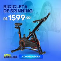 Bicicleta Ergométrica Spinning Evopro Roda de Inercia até 130kg Mecânica Potência em Movimento Desempenho e Estilo para Seus Treinos