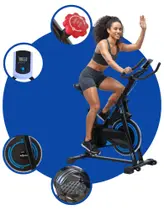 Bicicleta Ergométrica Spinning Profissional de Academia Fitness Exercícios Silenciosa Inércia 17 Kgs