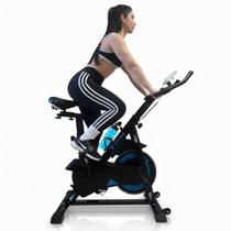 Bicicleta Ergométrica Spinning Roda Inércia 17 kg Profissional Academia 120KG com Painel Digital