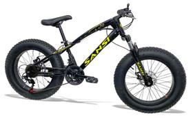 Bicicleta Fat Bike Aro 20 Infantil Pneus 4.0 Freios a Disco - Preta - Fat Sports
