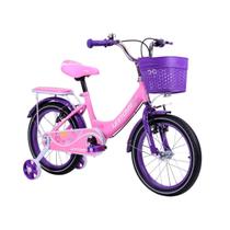 Bicicleta Feminina Aro 16 Rosa Tiffany com Cestinha Unitoys