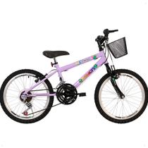 Bicicleta Feminina Aro 20 Charmy Lilas Lhama 18V. Cestão