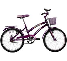 Bicicleta Feminina Aro 20 com cestinha Susi Violeta - Dalannio Bike