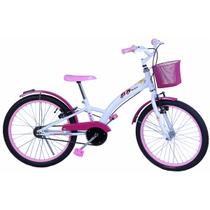 Bicicleta Feminina Aro 20 Fashion com Cestinha Branco e Rosa Bicicleta Feminina Aro 20 Fashion com Cestinha Branco e Rosa