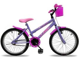 Bicicleta Feminina Aro 20 Infantil Lilas Power Bike Bella