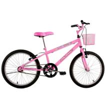Bicicleta Feminina Aro 20 Melissa com Cestinha cor Rosa