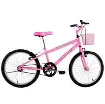 Bicicleta Feminina Aro 20 Melissa com Cestinha cor Rosa Bicicleta Feminina Aro 20 Melissa com Cestinha cor Rosa