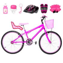 Bicicleta Feminina Aro 24 Alumínio Colorido + Kit Premium