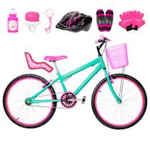 Bicicleta Feminina Aro 24 Alumínio Colorido + Kit Premium