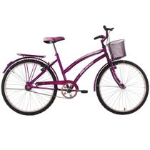Bicicleta Feminina Aro 24 com cestinha Susi Violeta Bicicleta Feminina Aro 24 com cestinha Susi Violeta