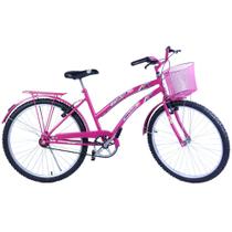 Bicicleta Feminina Aro 26 com cestinha Susi Pink Bicicleta Feminina Aro 26 com cestinha Susi Pink