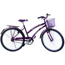 Bicicleta Feminina Aro 26 com cestinha Susi Violeta Bicicleta Feminina Aro 26 com cestinha Susi Violeta