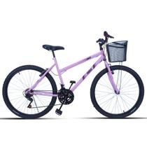 Bicicleta Feminina Aro 26 Passeio 18 Marchas Com Cestinha Bicicleta Feminina Aro 26 Passeio 18 Marchas Com Cestinha